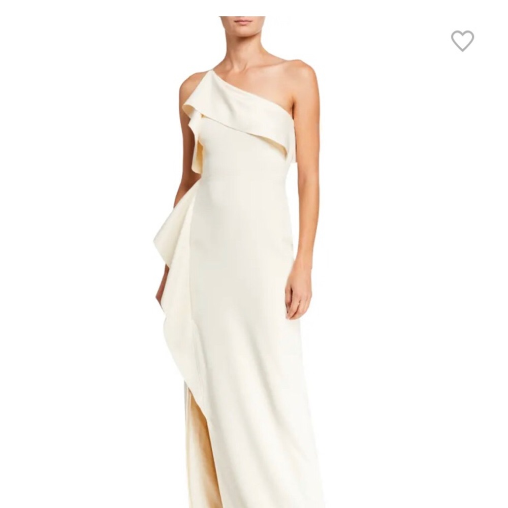 NEW! HALSTON, soft cream color gown. High Skit!